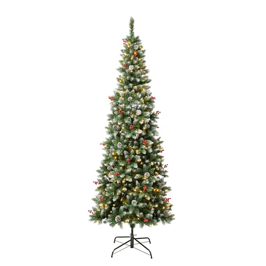 7.5ft. Pre-Lit Slim Cullen Fir Artificial Christmas Tree, Warm White LED Lights